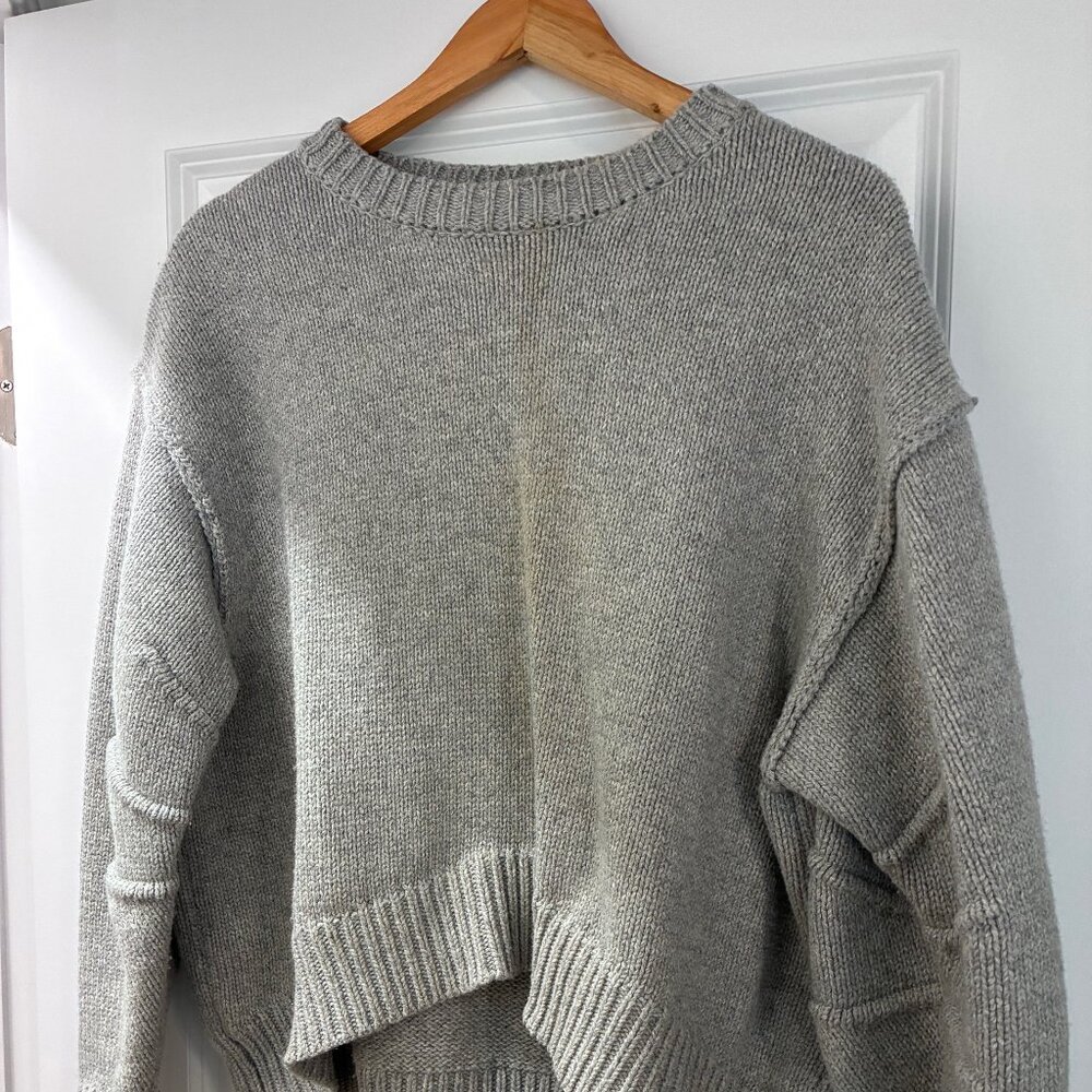 ZARA PLEATED SLEEVE KNIT SWEATER